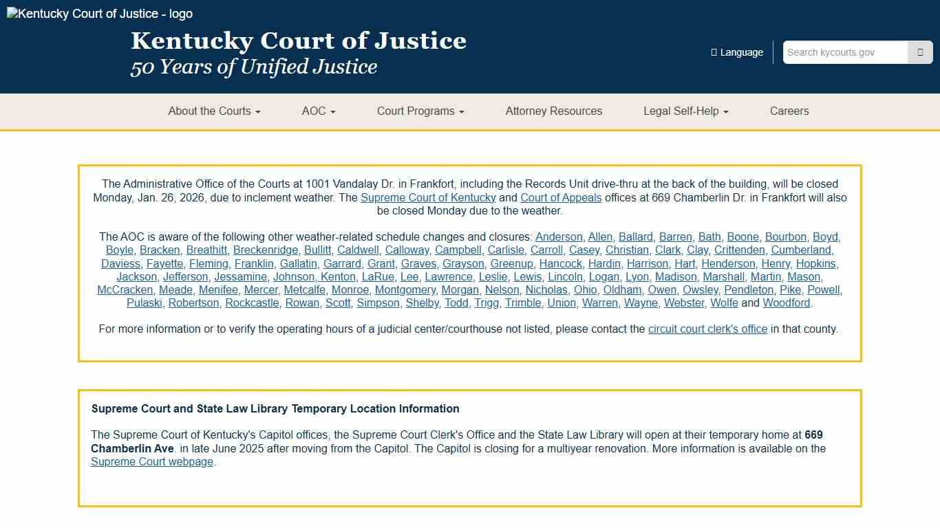 Kentucky Court of Justice - Kentucky Court of Justice